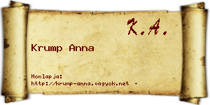 Krump Anna névjegykártya